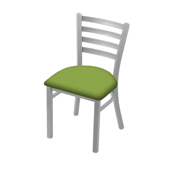 Holland Bar Stool Co 400 Jackie 18" Chair with Anodized Nickel Finish and Canter Kiwi Green Seat - 40018AN009