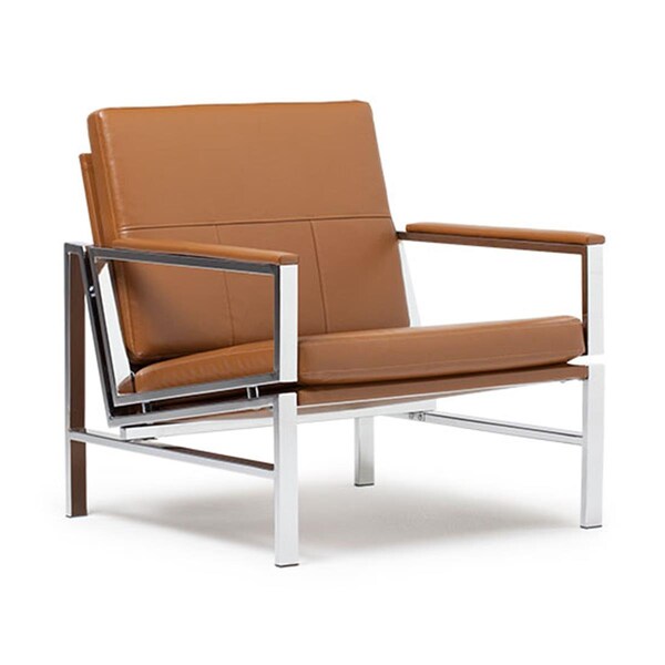 Studio Designs Home Atlas Bonded Leather Lounge Chair, Brown - 72004