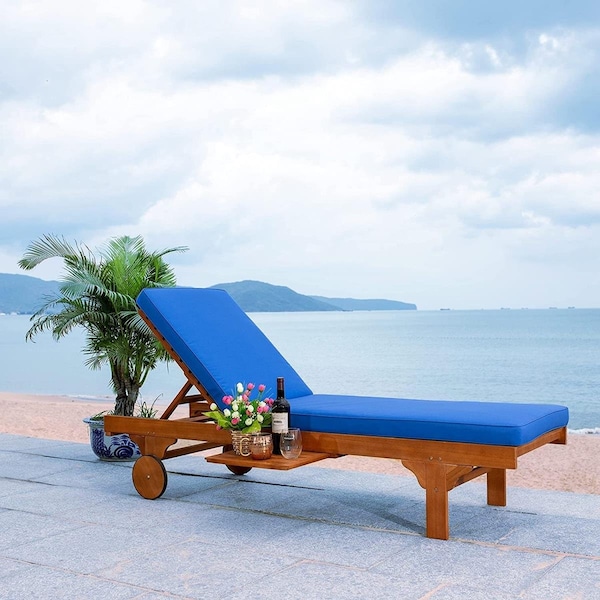 Safavieh Newport Lounge Chair, Natural & Blue - PAT7022K