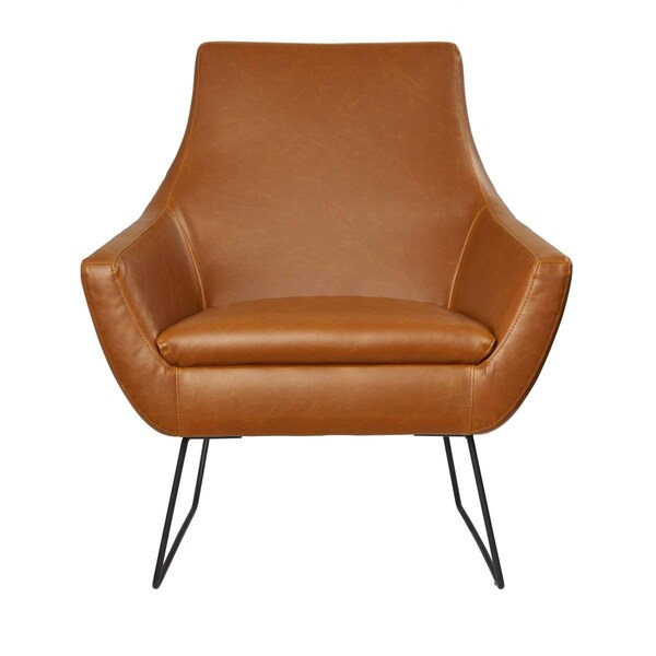 Gfancy Fixtures Brown Chair with Matte Black Legs, 33 x 30.5 x 37 in. - GF3097526