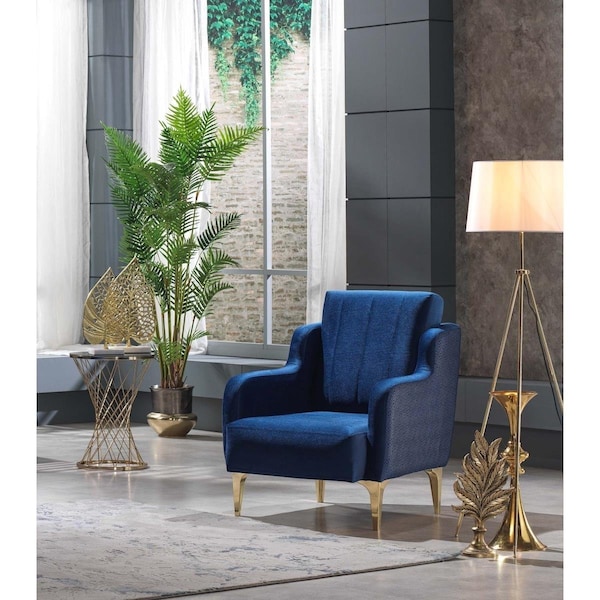 Kd Bufe 37 x 28 x 31 in. Toledo Living Room Armchair, Navy Blue - KD2981522