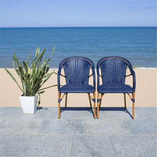 Safavieh California Armchair, Navy, 2PK - PAT7531B-SET2