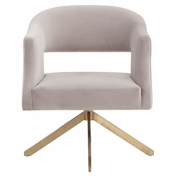 Safavieh Quartz Swivel Accent Chair, Pale Taupe & Gold - SFV4736B