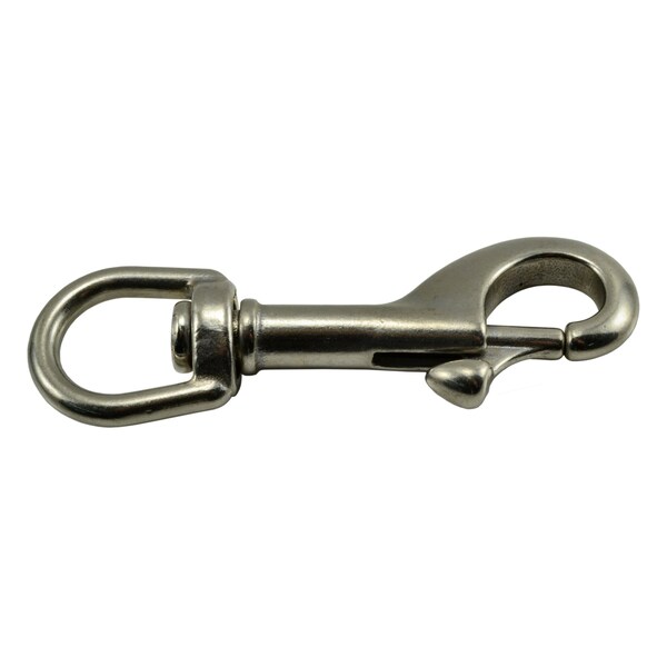 Midwest Fastener 1/2" x 2-3/4" 316 Stainless Steel Swivel Eye Snap Hooks 2PK - 35746