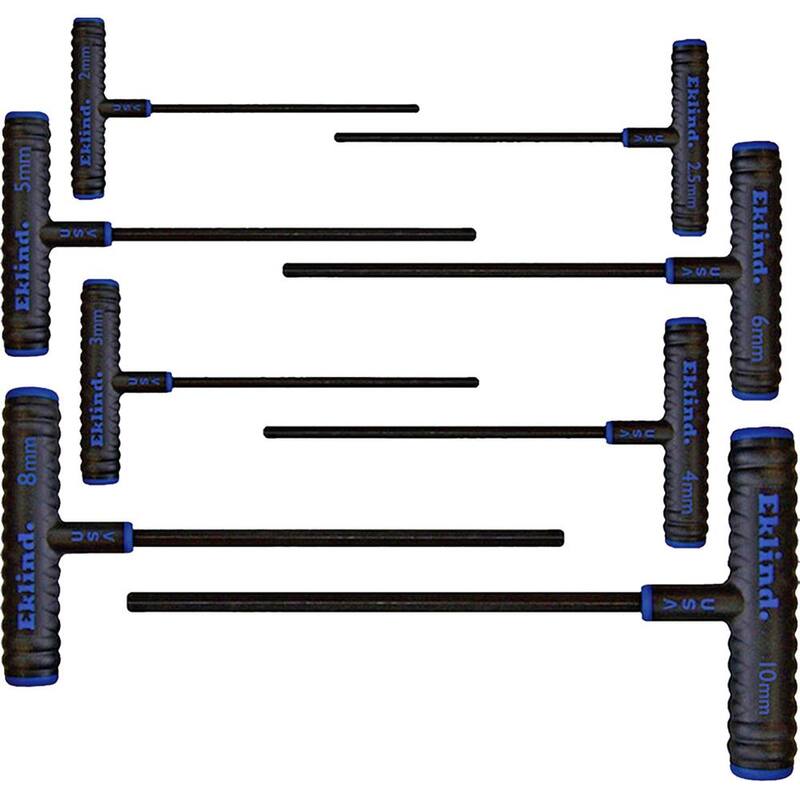 Juego de llaves hexagonales en forma de T de la serie de 9 pulgadas de Eklind con estuche, tamaño de 2 mm a 10 mm (8 piezas) - 64908