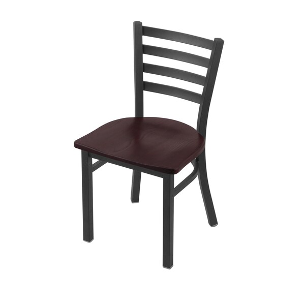 Holland Bar Stool Co 400 Jackie 18" Chair with Pewter Finish and Dark Cherry Oak Seat - 40018PWDCOAK
