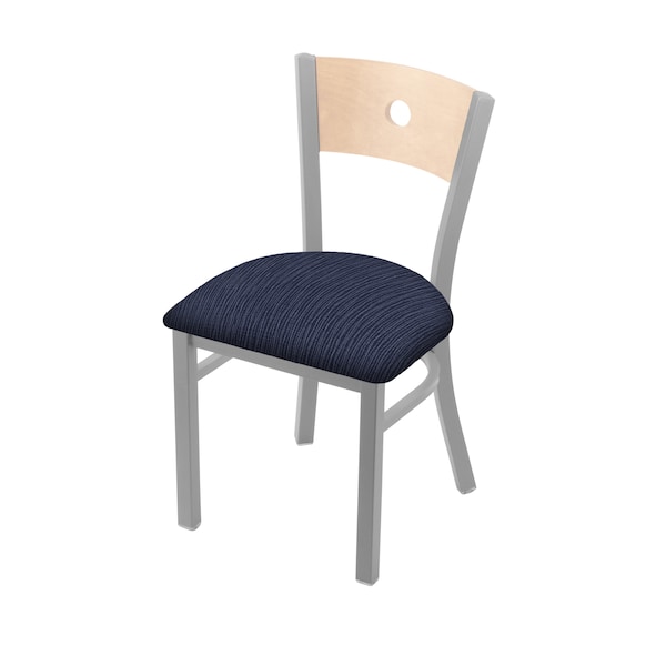 Holland Bar Stool Co 630 Voltaire 18" Chair with Anodized Nickel Finish, Natural Back, and Graph Anchor Seat - 63018ANNATMPLB014