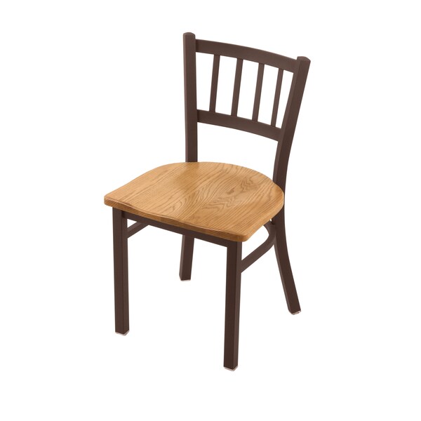 Holland Bar Stool Co 610 Contessa 18" Chair with Bronze Finish and Medium Oak Seat - 61018BZMEDOAK