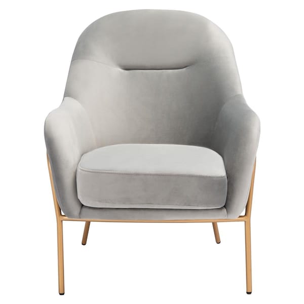 Safavieh Eleazer Velvet Accent Chairs, Grey & Gold - ACH6202D
