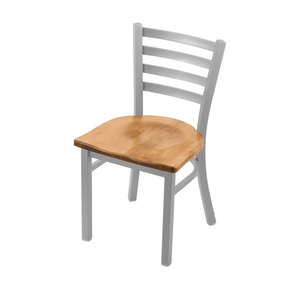 Holland Bar Stool Co 400 Jackie 18" Chair with Anodized Nickel Finish and Medium Maple Seat - 40018ANMEDMPL