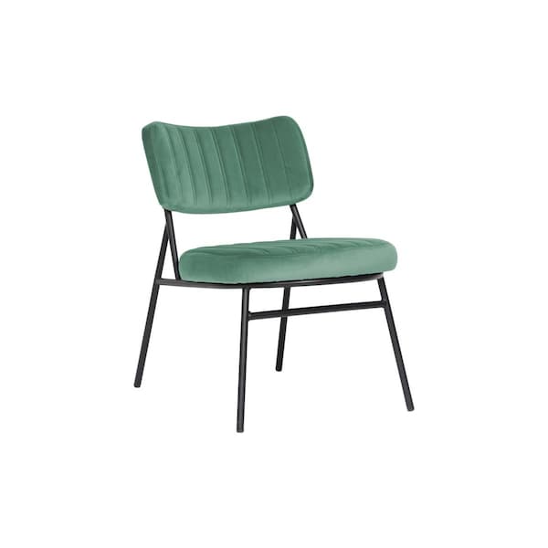 Kd Americana 29 x 19.5 x 25 in. Marilane Velvet Accent Chair with Metal Frame, Turquoise - KD3575150