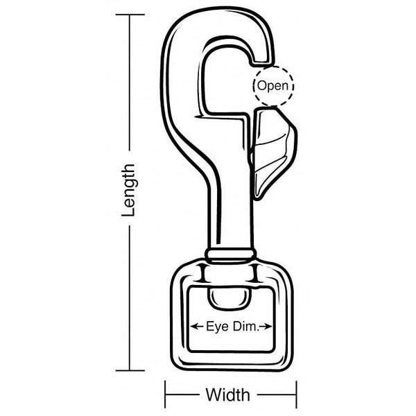Lucky Line Slide Bolt Spring Snap, L 3 1/4 In - 4GGL2