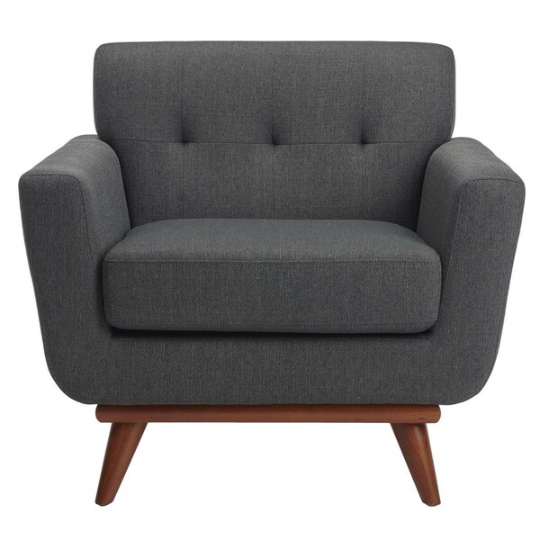 Safavieh Opal Linen Tufted Arm Chair, Slate Grey - SFV4727A