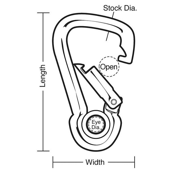 Lucky Line Spring Snap, HD, Steel, L 3 1/8 In - 4FCR1