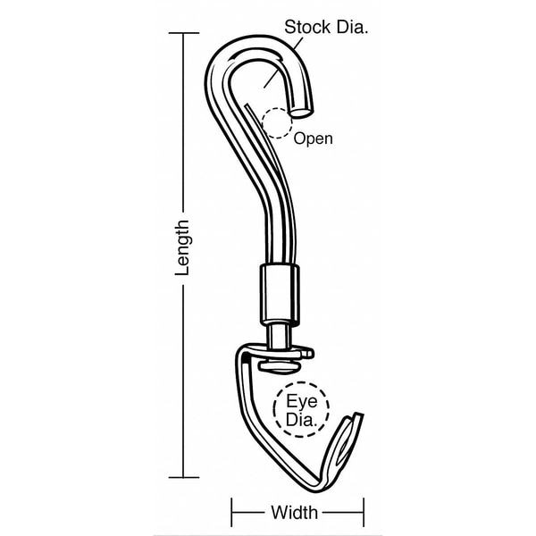 Lucky Line Economy Spring Snap, L 2 3/4 In, PK10 - 4FCX8