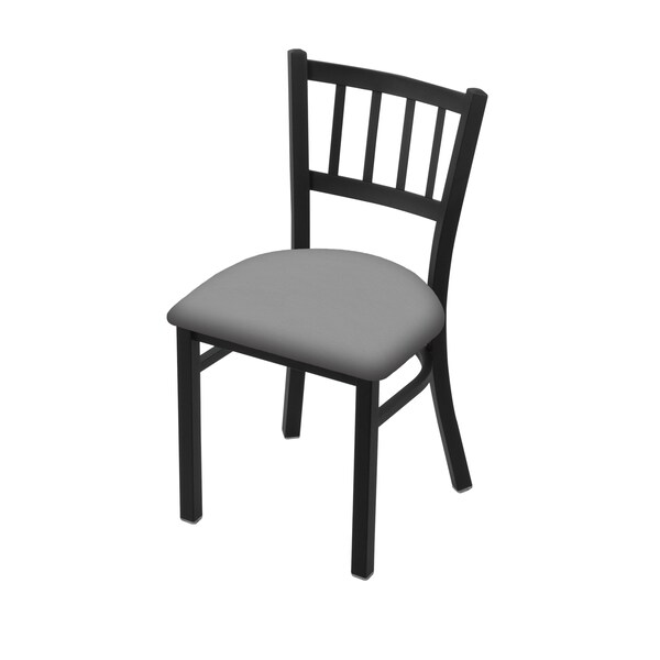 Holland Bar Stool Co 610 Contessa 18" Chair with Black Wrinkle Finish and Canter Folkstone Grey Seat - 61018BW007