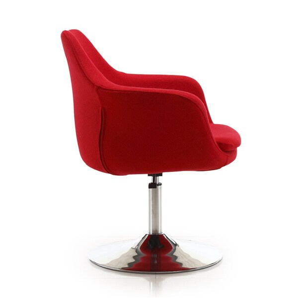 Manhattan Comfort Kinsey Adjustable Height Swivel Accent Chair in Red and Polished Chrome - AC039-RD
