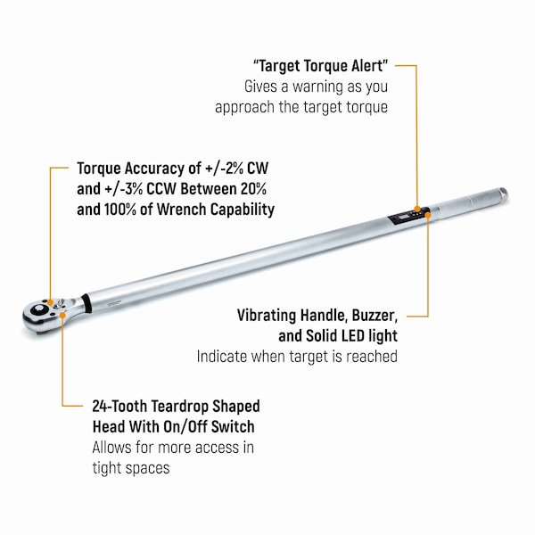 Gearwrench 3/4" Drive Electronic Torque Wrench 70-750 ft/lbs. - 85082