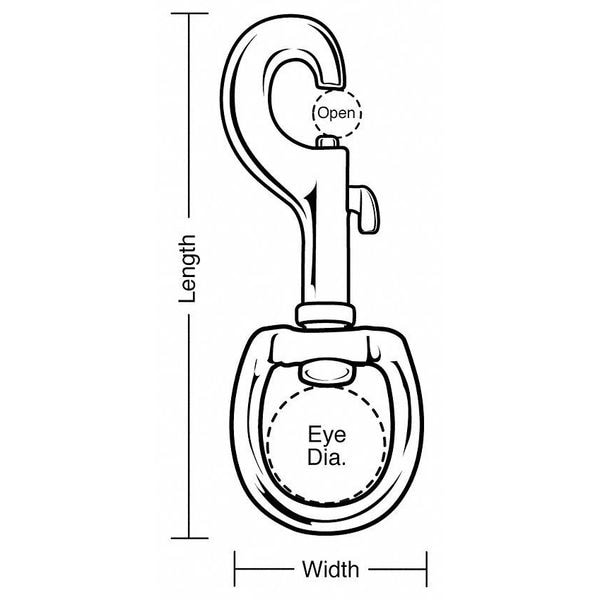 Lucky Line Slide Bolt Spring Snap, L 4 3/4 In - 4GGK8