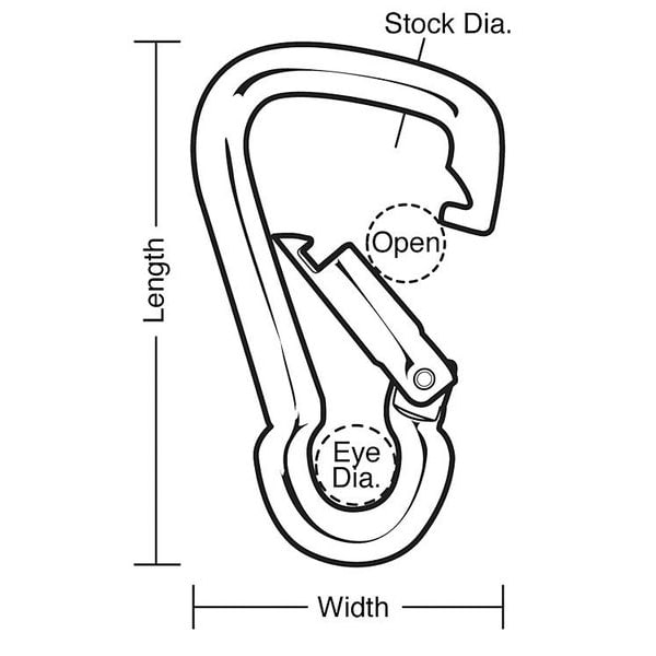 Lucky Line Spring Snap, HD, Steel, L 4 5/8 In - 4FCP8