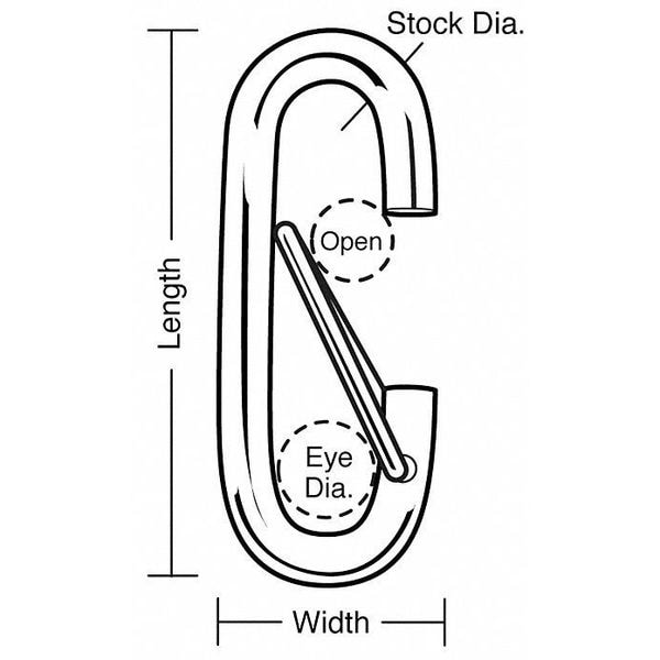 Lucky Line Economy Spring Snap, L 2 1/2 In, PK10 - 4FCG2