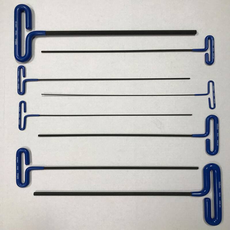 Llave Allen con mango de agarre acolchonado Eklind - Juego de 8 piezas métricas con tamaños de 2 a 10 mm (eje de 15 pulgadas) - 55508