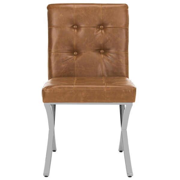 Safavieh Walsh Tufted Side Chair, Light Brown & Chrome - FOX6300C