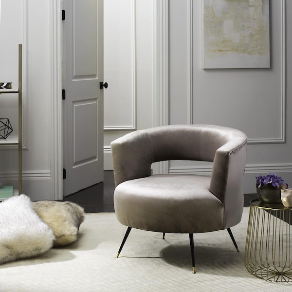 Safavieh Manet Velvet Retro Mid Century Accent Chair, Hazelwood - FOX6272A
