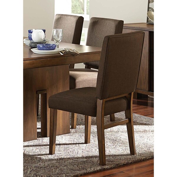 Home Elegance 38.5 x 24 x 19.75 in. Sedley Side Chair - Walnut & Chocolate - Set of 2 - 5415RFS