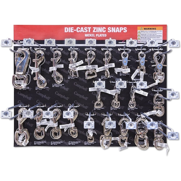 Campbell Chain & Fittings Display Die Cast Zinc Snaps - DD0720170