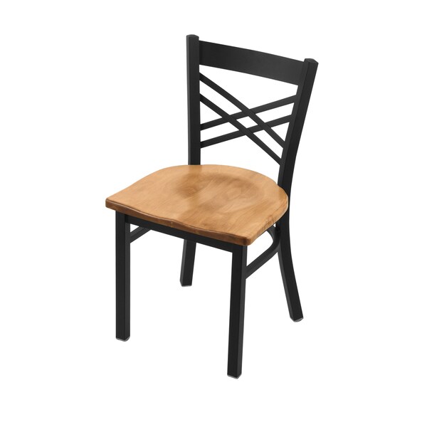 Holland Bar Stool Co 620 Catalina 18" Chair with Black Wrinkle Finish and Medium Maple Seat - 62018BWMEDMPL