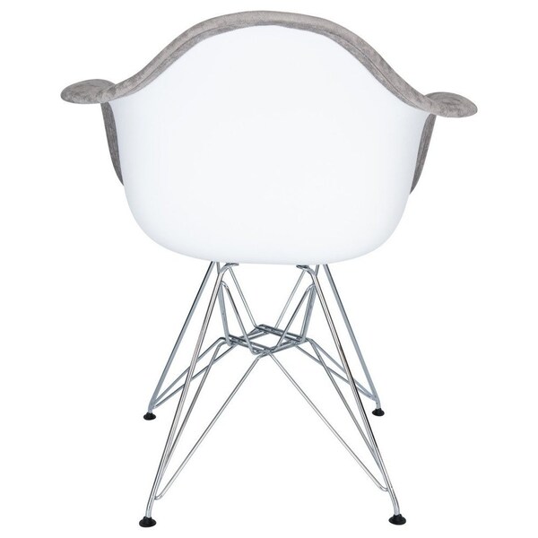 Leisuremod Willow Velvet Eiffel Metal Base Accent Chair, Cloudy Gray, 2PK - WM24VGR2