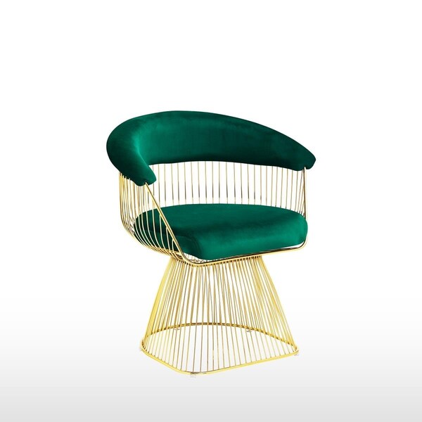 Best Master Furniture GH03-Green Accent Chair Gary Green Velvet With Gold Plated Frame Accent Chair - GH03 (GREEN) ACCENT CHAIR
