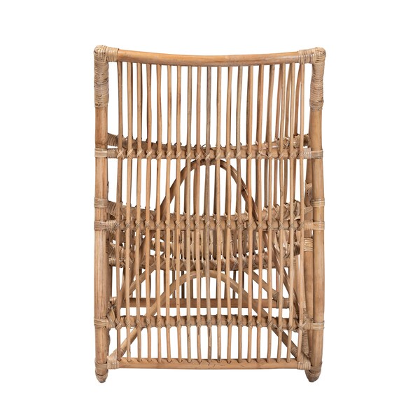Baxton Studio Genera Modern Bohemian Natural Rattan Lounge Chair - 217-12709-ZORO