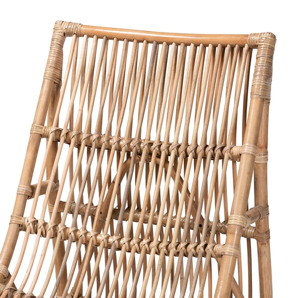 Baxton Studio Genera Modern Bohemian Natural Rattan Lounge Chair - 217-12709-ZORO