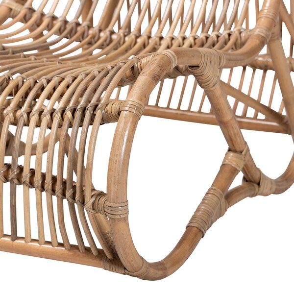 Baxton Studio Genera Modern Bohemian Natural Rattan Lounge Chair - 217-12709-ZORO