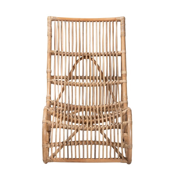 Baxton Studio Genera Modern Bohemian Natural Rattan Lounge Chair - 217-12709-ZORO