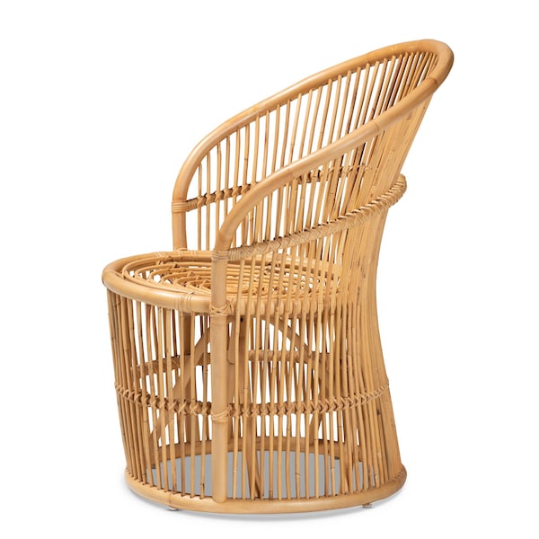Baxton Studio Narva Modern Bohemian Natural Brown Rattan Accent Chair - 211-12766-ZORO
