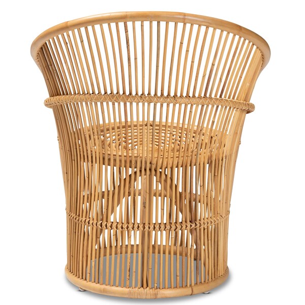 Baxton Studio Narva Modern Bohemian Natural Brown Rattan Accent Chair - 211-12766-ZORO