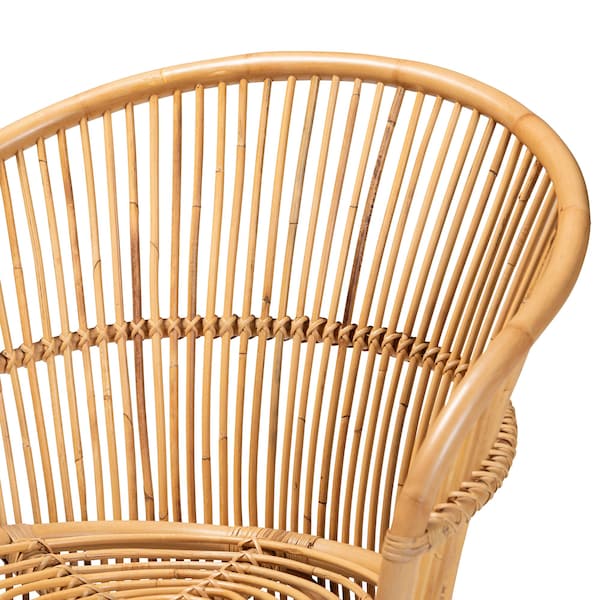 Baxton Studio Narva Modern Bohemian Natural Brown Rattan Accent Chair - 211-12766-ZORO