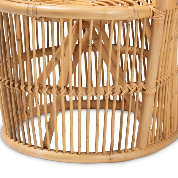 Baxton Studio Narva Modern Bohemian Natural Brown Rattan Accent Chair - 211-12766-ZORO
