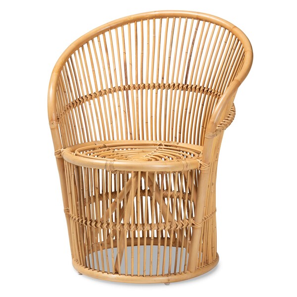 Baxton Studio Narva Modern Bohemian Natural Brown Rattan Accent Chair - 211-12766-ZORO
