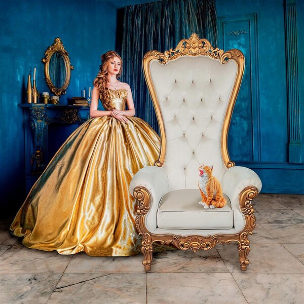 Design Toscano Contessa Stylish Baroque Throne Chair - AF51553