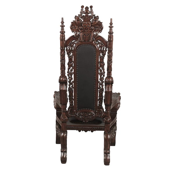 Design Toscano The Lord Raffles Leather Lion Throne Chair - AF51207