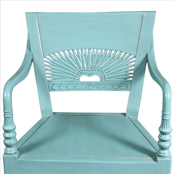 Design Toscano British Colonial Sunburst Mahogany Armchair - AF51789