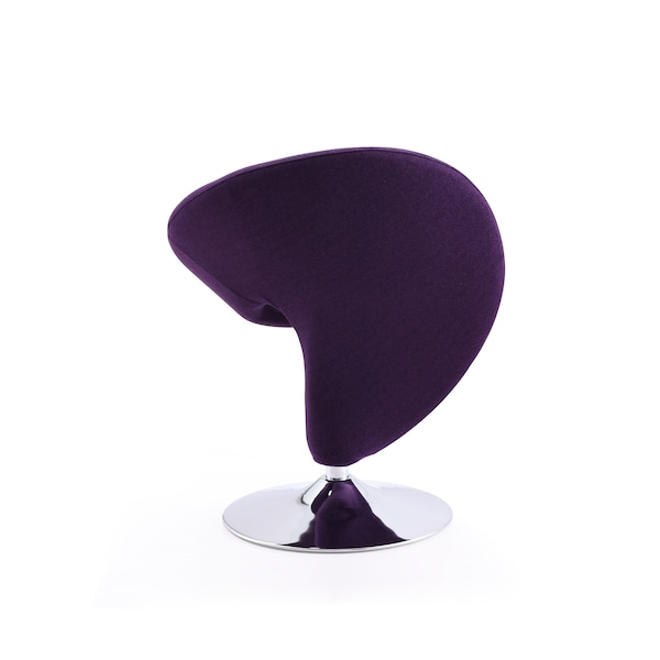 Manhattan Comfort Curl Swivel Accent Chair in Purple and Polished Chrome - AC040-EP