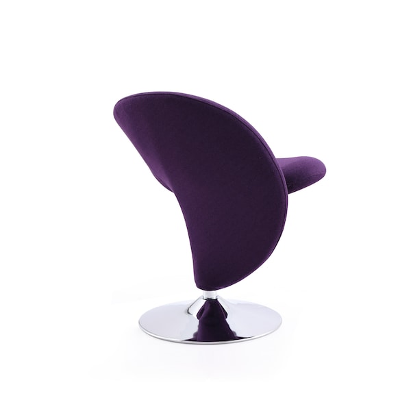 Manhattan Comfort Curl Swivel Accent Chair in Purple and Polished Chrome - AC040-EP