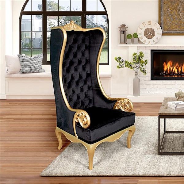 Design Toscano Palazzo Ducale Contemporary Wingback Throne Chair - AF51692
