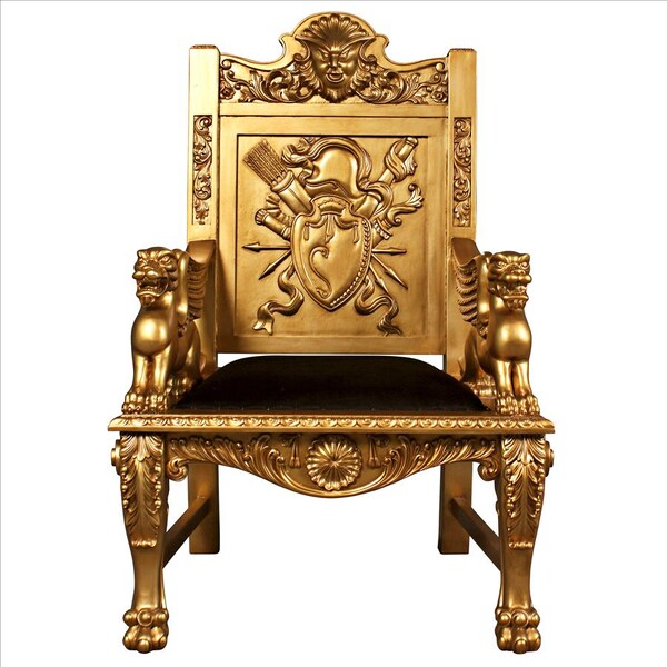 Design Toscano Alfred the Great Golden Throne Chair - AF551304