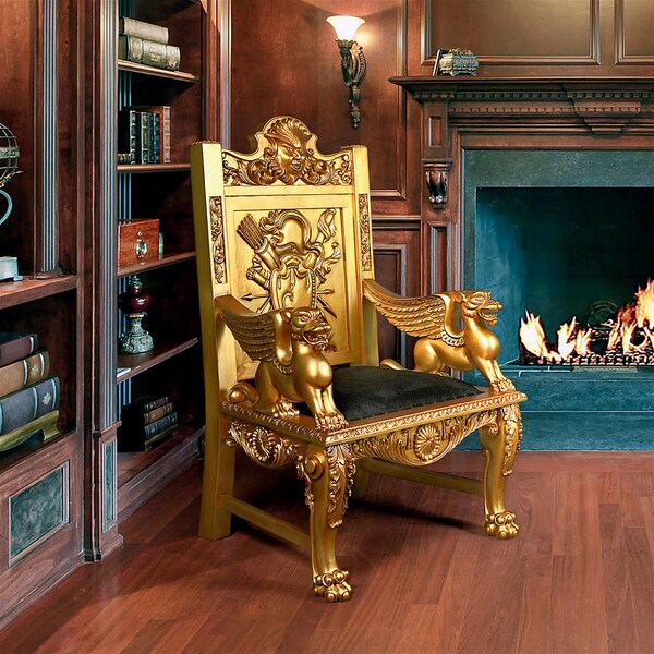 Design Toscano Alfred the Great Golden Throne Chair - AF551304